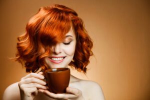 Woman drinking coffee from a cup