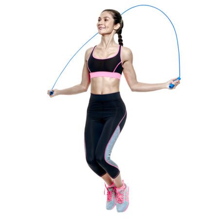 Woman jumping rope to get fit